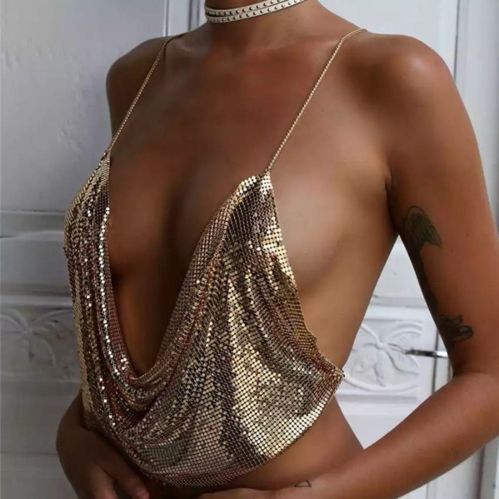🎉Host Pick🎉 NEW! Halter Jeweled Top - Picture 2 of 8